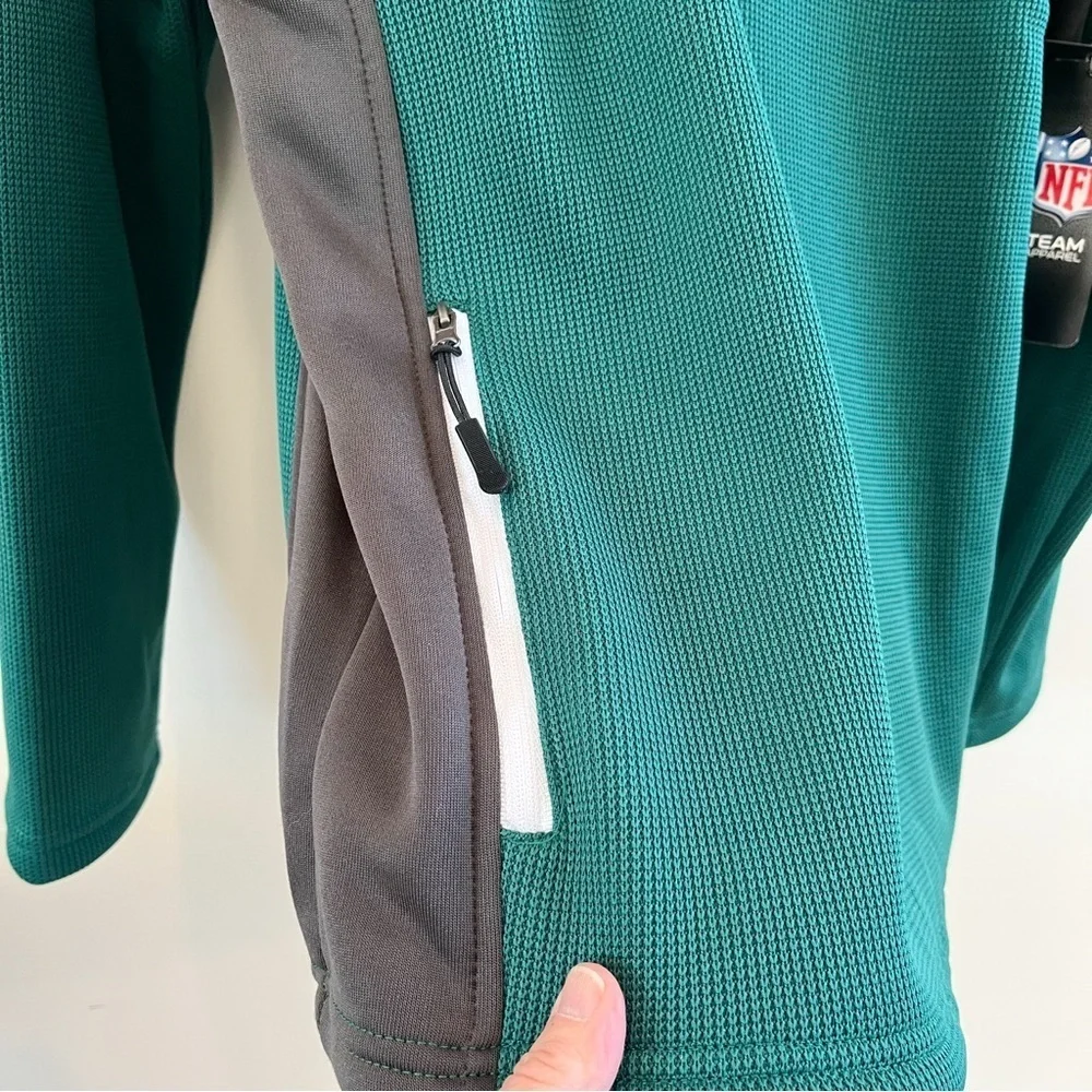 NWT NFL Team Apparel New York Jets 1/4 Zipper Fleece Lined Pullover Size Medium